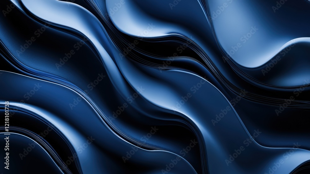 Fototapeta premium Vibrant blue abstract fractal pattern illustrating cosmic energy and movement in a deep, luminous environment