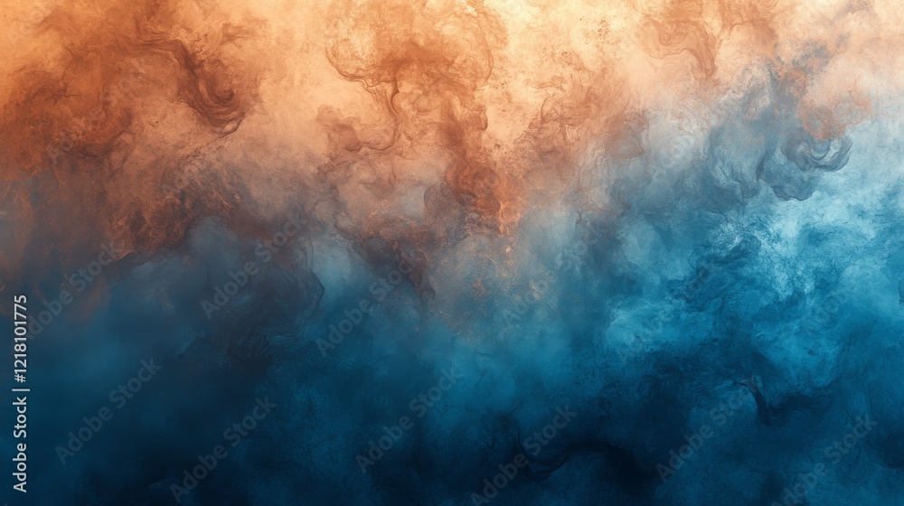 Fototapeta premium Abstract Ocean Sunset Swirling Hues Of Blue And Orange