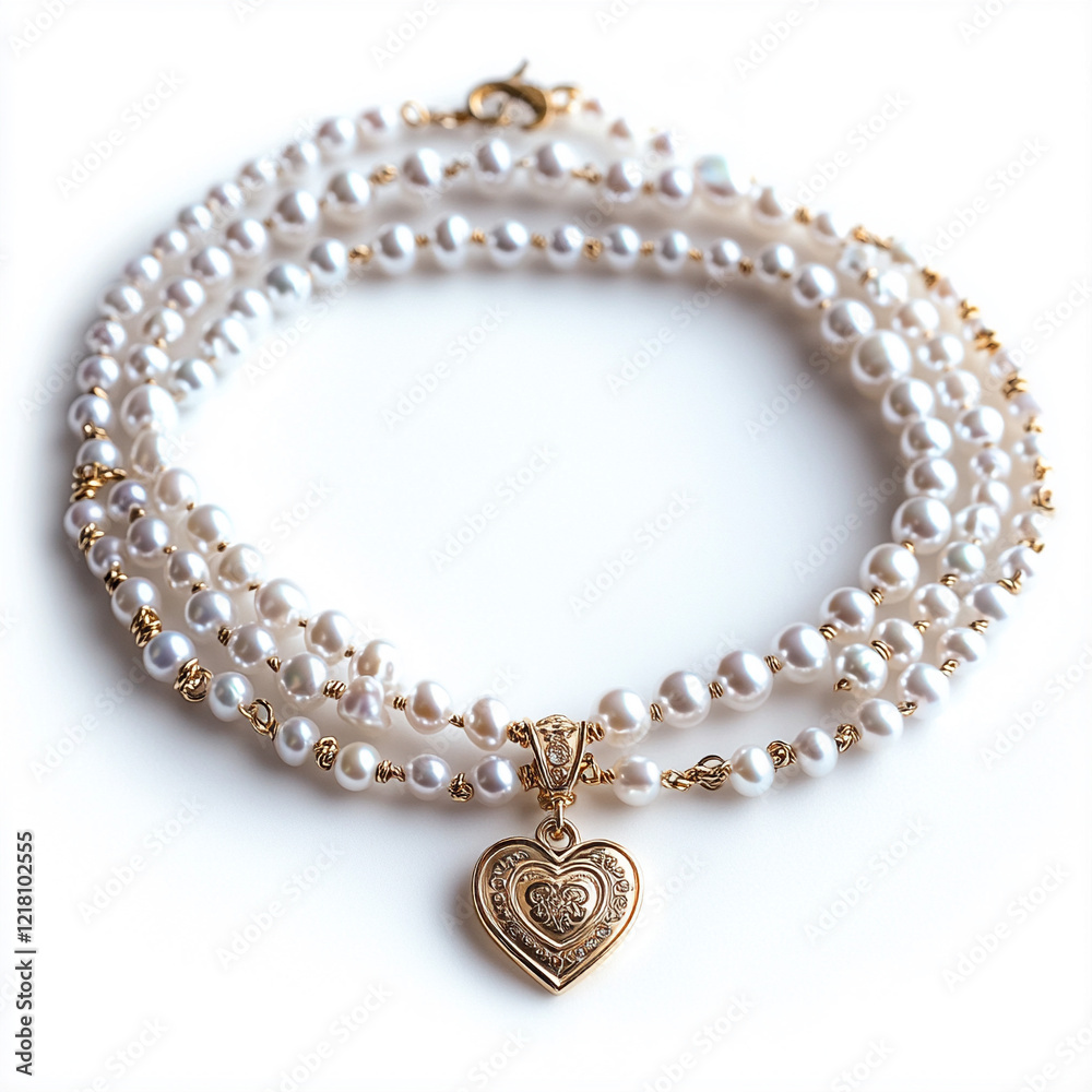 Fototapeta premium pearl necklace isolated on white