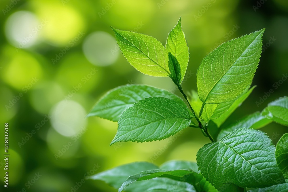 Vibrant green leaves in a natural setting. Perfect for nature, spring, or environmental themes. Vibrant green leaves in a natural setting. Perfect for nature, spring, or environmental themes.