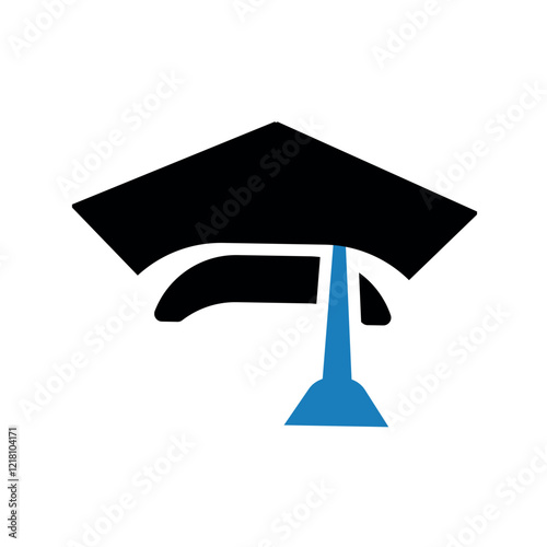 Graduation cap flat  vector icon.