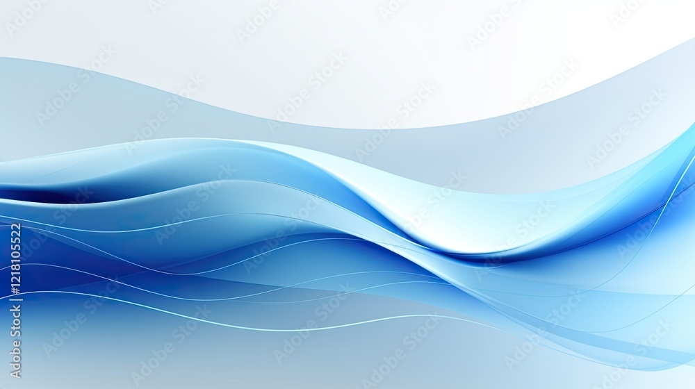 Obraz premium A serene abstract design featuring flowing blue waves, conveying calmness and tranquility.