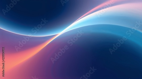 A modern flat design illustration of Flowing Light, using simple two-dimensional shapes and smooth gradient transitions