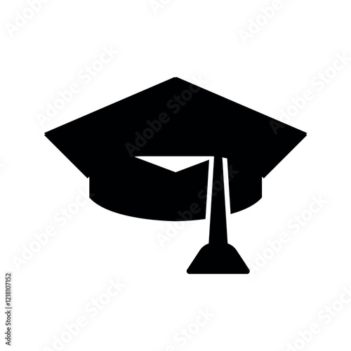 Graduation cap flat  vector icon.