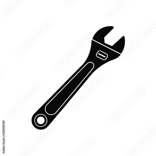 Adjustable wrench vector illustration