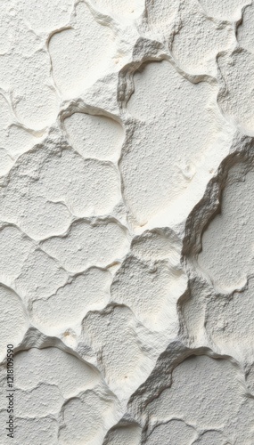 Rough limestone surface texture on white background, rock, crystalline, sedimentary