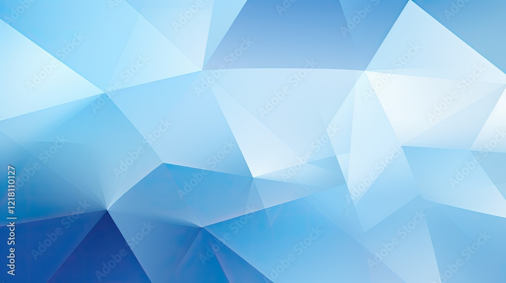 A geometric abstract design featuring shades of blue and white triangles. A geometric abstract design featuring shades of blue and white triangles.