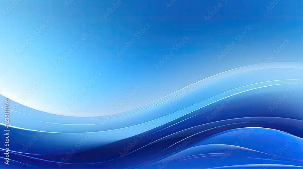 Fototapeta premium Abstract blue waves creating a serene and calming visual effect.