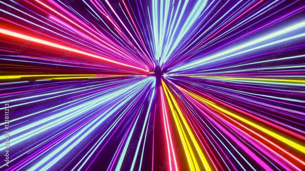 Hyperspace Tunnel: A vibrant journey through a neon-lit wormhole Hyperspace Tunnel: A vibrant journey through a neon-lit wormhole