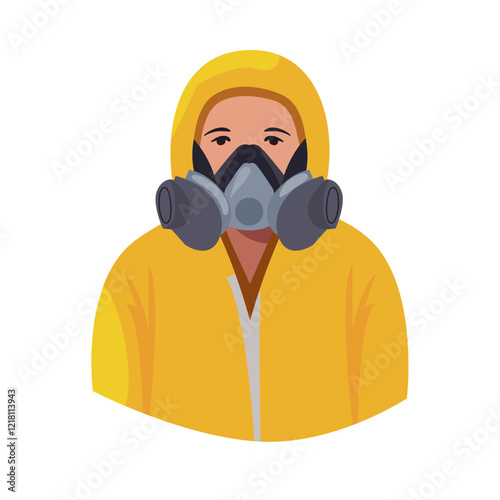 Yellow hazmat suit respirator
