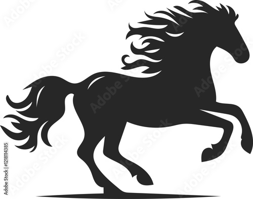 horse silhouette isolated on white