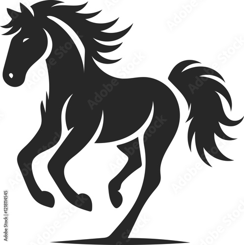 horse silhouette isolated on white