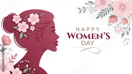 Beautiful Women's Day Greeting Card with Floral Decor