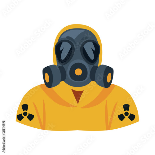 Full-face gas mask yellow