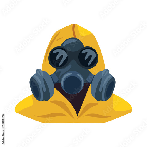 Gas mask with hazmat suit
