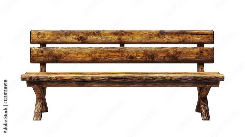 Empty wooden park bench isolated on black, ideal for composites Empty wooden park bench isolated on black, ideal for composites