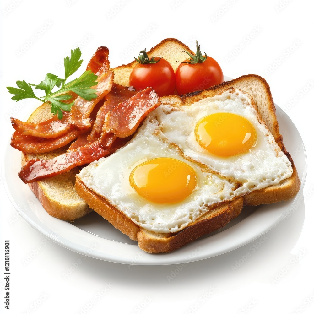 Sunny-side up eggs, bacon, toast breakfast (1) Sunny-side up eggs, bacon, toast breakfast (1)