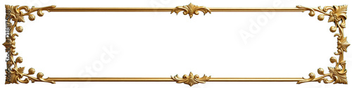 Gold frame with decorative corners on green background