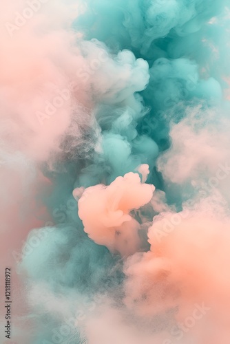 Abstract painting of smoke fire pollution and industrial factory scene