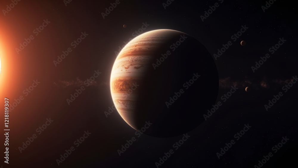 Fototapeta premium planet in space Earth exoplanet orbiting within the habitable zone