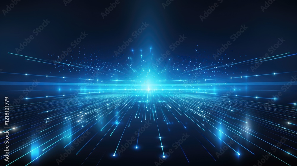 A vibrant digital abstract design featuring beams of light radiating from a central point. A vibrant digital abstract design featuring beams of light radiating from a central point.