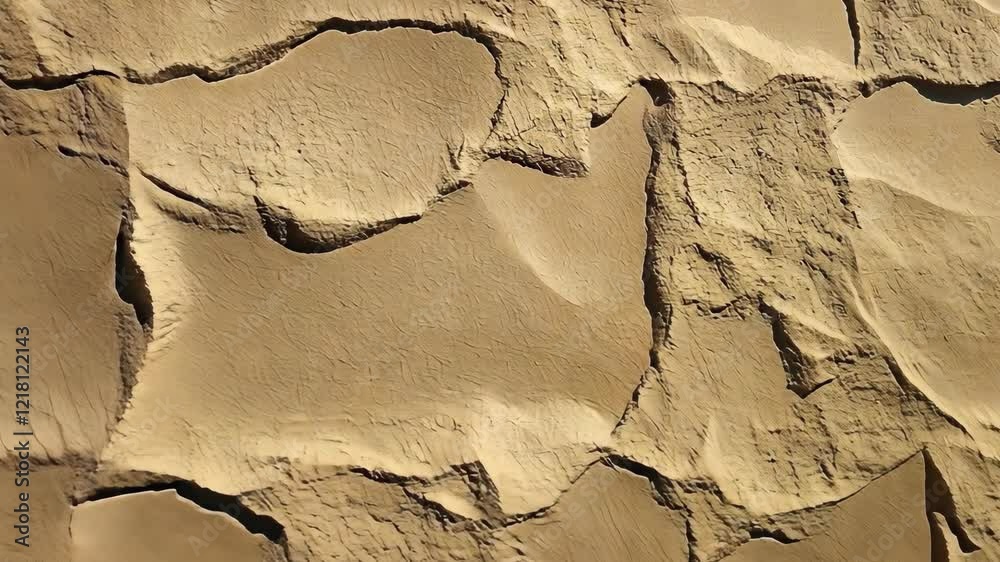 Textured wall surface in warm beige tones showcasing natural stone patterns and irregular shapes