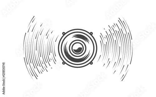 Speaker waves vector illustration design template