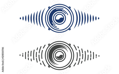 Speaker waves vector illustration design template