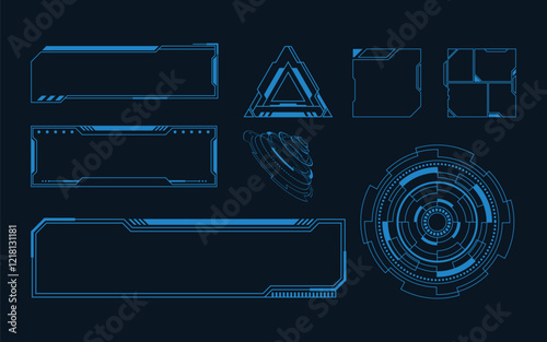 Futuristic user interface illustration design template