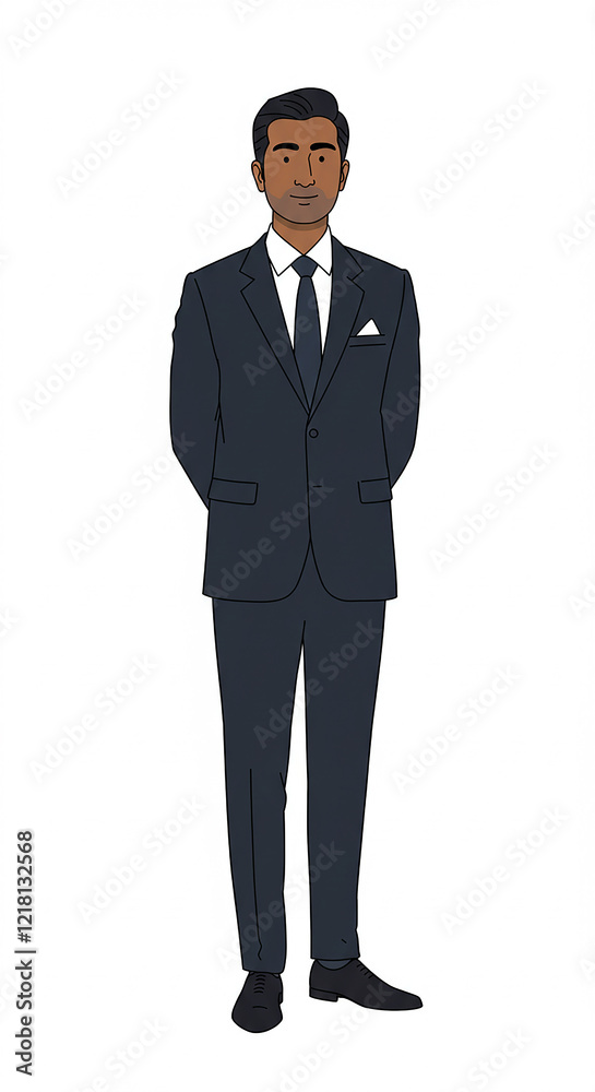 Confident South Asian Businessman in Formal Suit Portrait Illustration Confident South Asian Businessman in Formal Suit Portrait Illustration