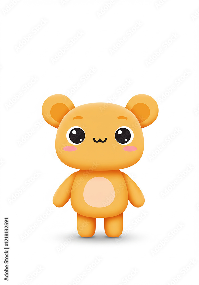 Adorable Cartoon Orange Bear Cub Illustration Cute Friendly Character Design Childrens Book Mascot Adorable Cartoon Orange Bear Cub Illustration Cute Friendly Character Design Childrens Book Mascot