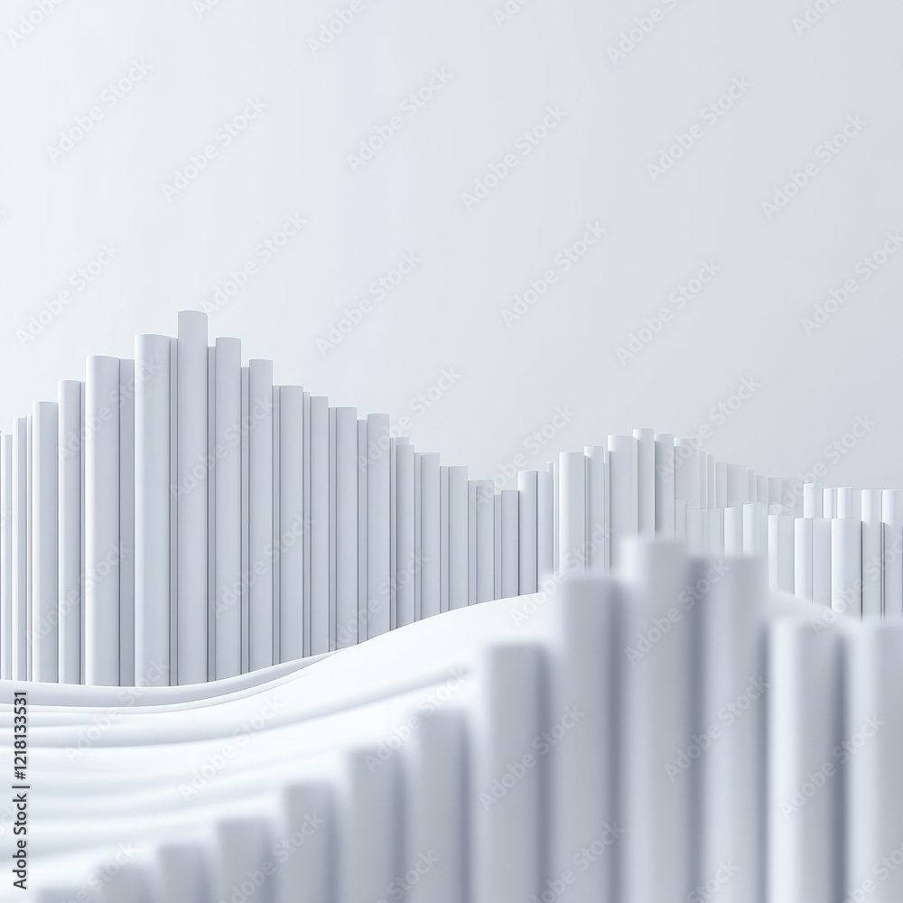 Abstract 3D Background. Abstract Chart Against Light Grey Background with Shallow Depth of Field and Copy Space Abstract 3D Background. Abstract Chart Against Light Grey Background with Shallow Depth of Field and Copy Space