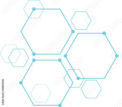 Hexagon technology corner pattern. Hexagon technology element design. Blue hexagon seamless pattern for technology and futuristic concept