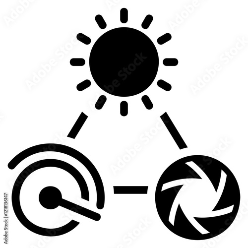 exposure triangle glyph icon