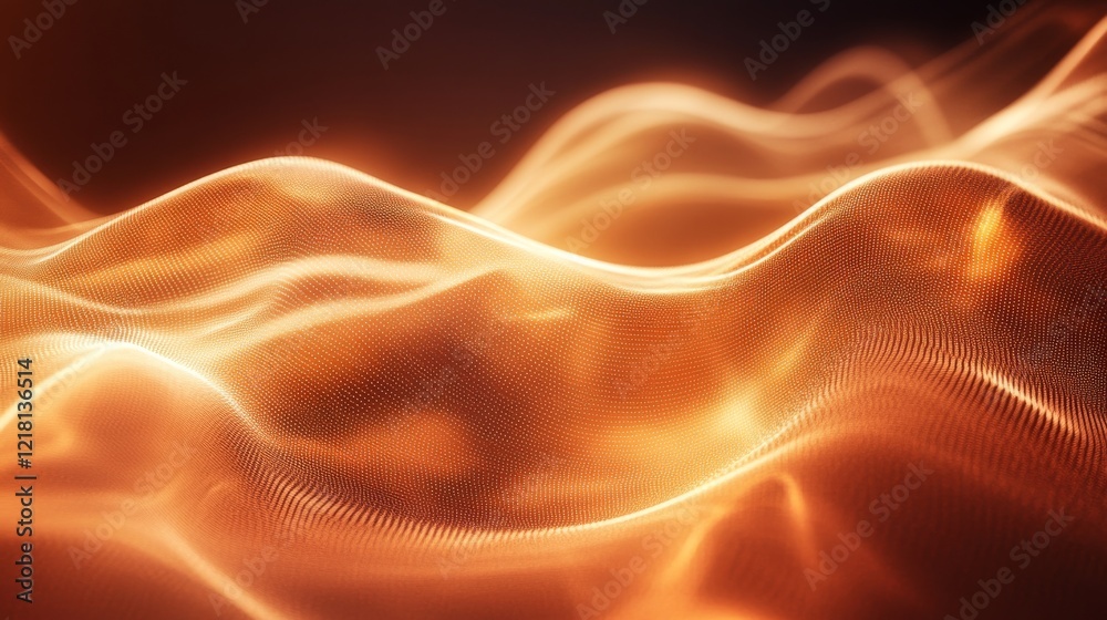 Fototapeta premium Abstract Orange Wave Digital Texture Background