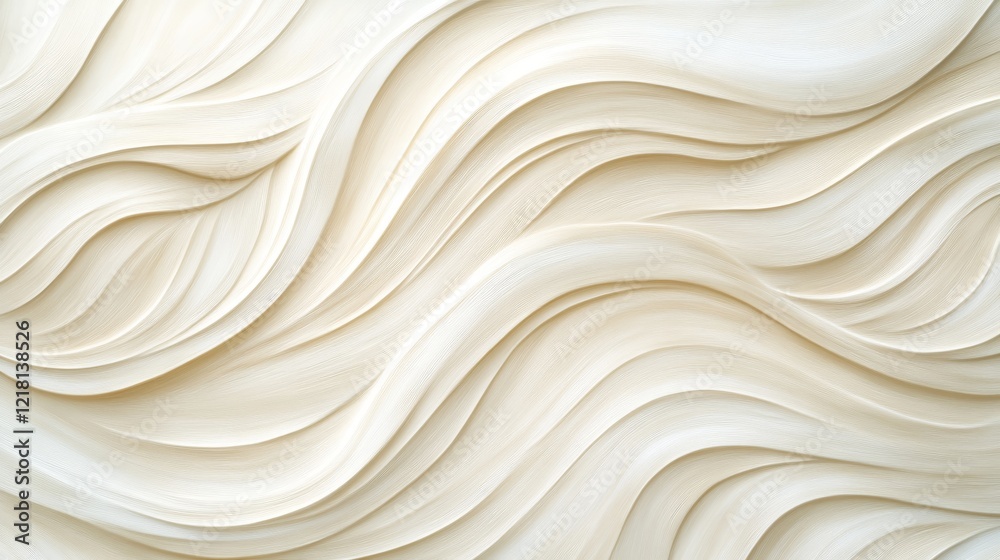 Obraz premium Abstract Cream Colored Wavy Pattern Design
