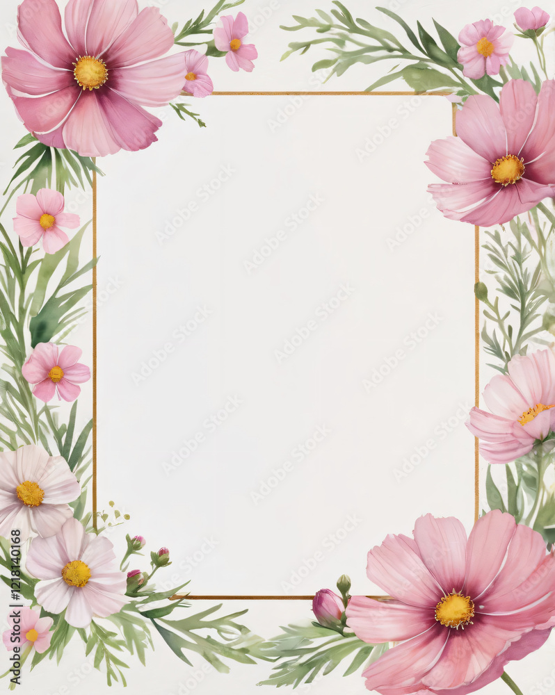 Elegant wedding invitation with soft watercolor flowers. Elegant wedding invitation with soft watercolor flowers.