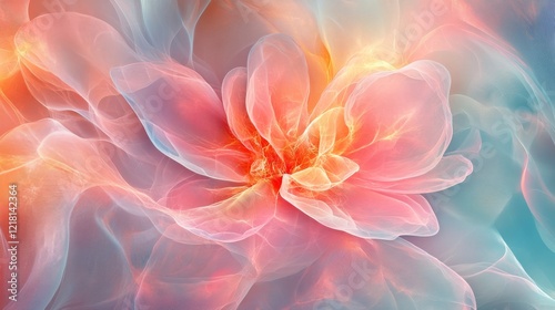 Abstract Pastel Flower Soft Hues Delicate Petals