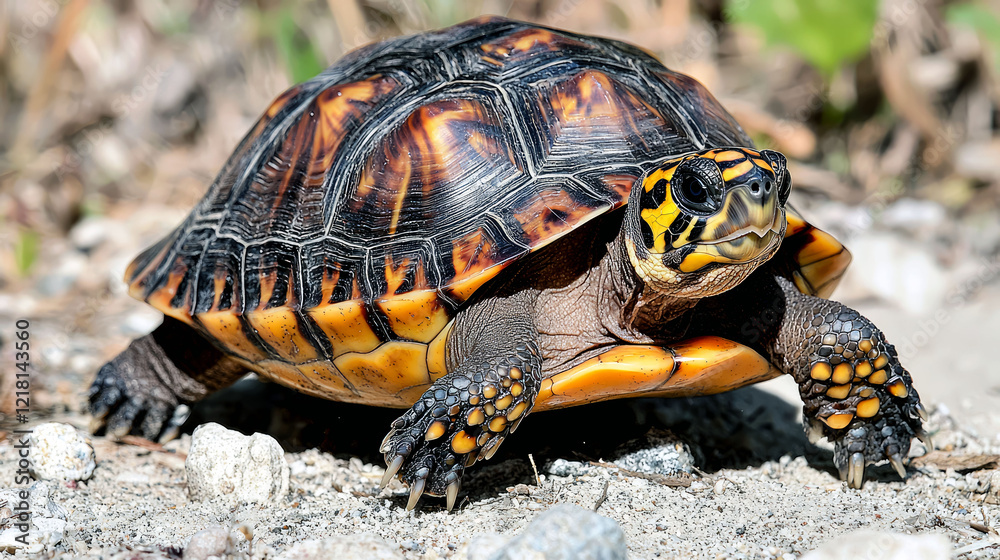 Close-up View of a Florida Box Turtle in its Natural Habitat Close-up View of a Florida Box Turtle in its Natural Habitat