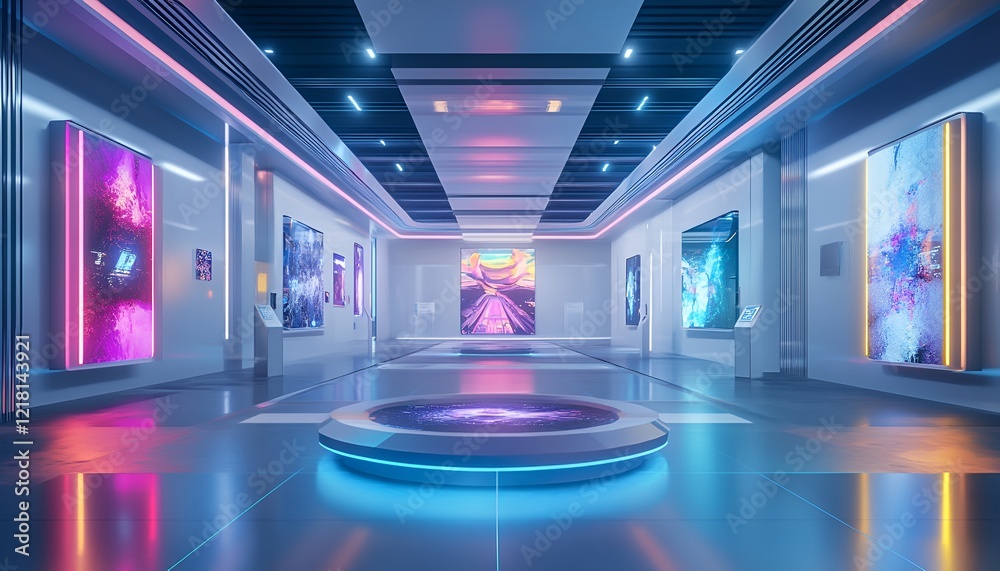 Fototapeta premium Isometric 3D design of modern airport interior with tunnel and corridor