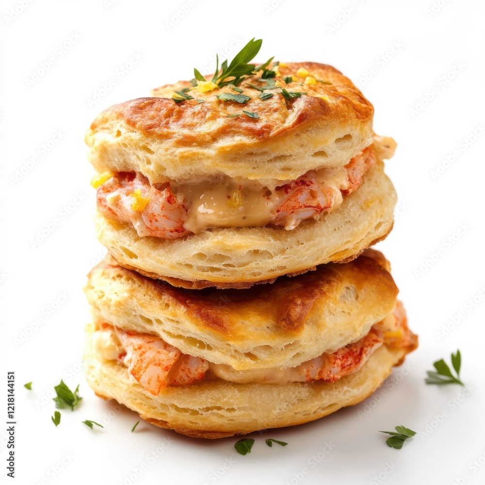Fluffy biscuits stuffed with tender lobster meat Fluffy biscuits stuffed with tender lobster meat
