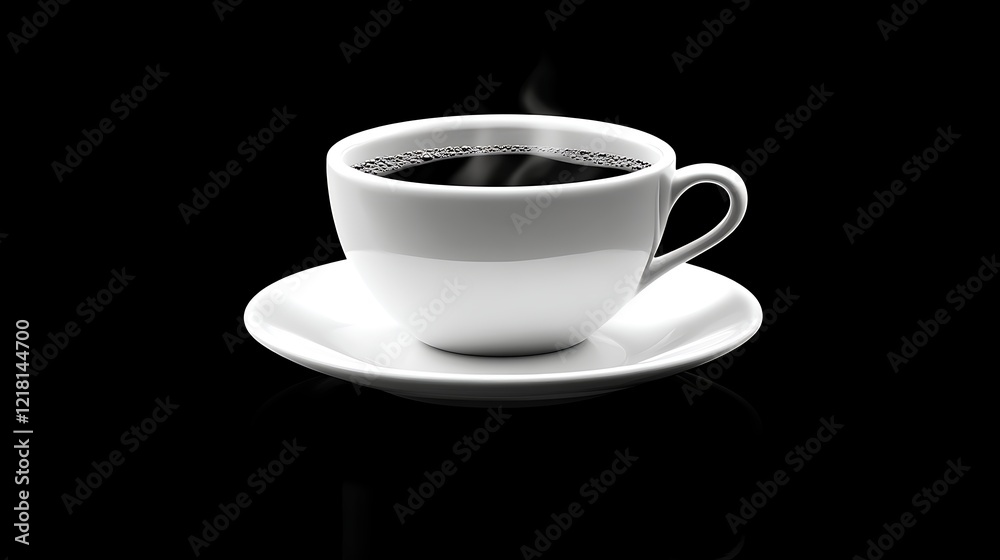 A steaming cup of coffee sits on a saucer A steaming cup of coffee sits on a saucer