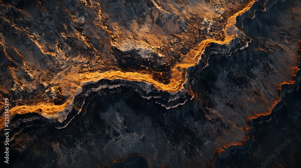 Abstract depiction of flowing lava and rocky terrain, showcasing natural geological formations. Abstract depiction of flowing lava and rocky terrain, showcasing natural geological formations.