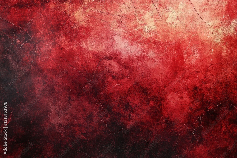 Fototapeta premium Dark red grunge texture, cracked and aged. Ideal for backgrounds, adding drama or a vintage feel to designs.
