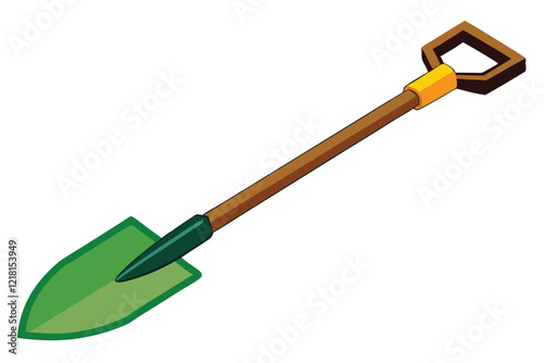 Garden spade blue isolated over white background.
