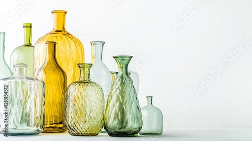 Wallpaper Mural Colorful glass bottles studio shot, white background, product display Torontodigital.ca