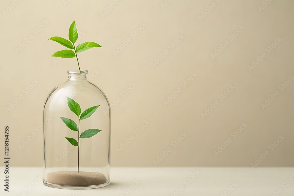 Delicate Plant in a Glass Bottle: A Symbol of Nature's Beauty Delicate Plant in a Glass Bottle: A Symbol of Nature's Beauty