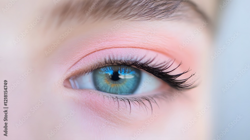 An eye with a sunlight reflection, Generative AI An eye with a sunlight reflection, Generative AI