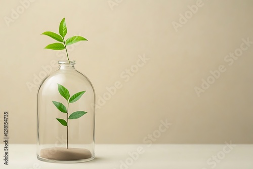 Wallpaper Mural Delicate Plant in a Glass Bottle: A Symbol of Nature's Beauty Torontodigital.ca