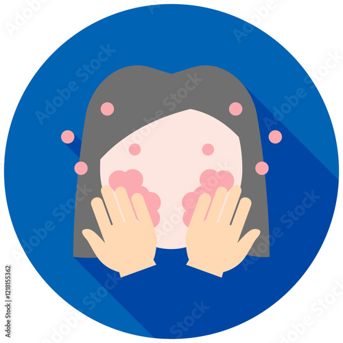 Face Wash rounded flat color icon, use for UI, UX, app and web development, digital or print. for beauty, personal care, body treatment.